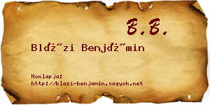 Blázi Benjámin névjegykártya